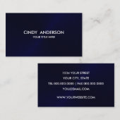 Carte De Visite Métal brossé bleu marine (Devant / Derrière)