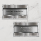 Carte De Visite Métal brossé | Bordure de marbre (Devant / Derrière)