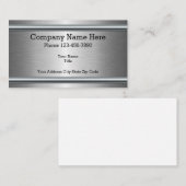Carte De Visite Métal brossé d'argent Design moderne (Devant / Derrière)