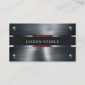 Carte De Visite Métal brossé et Rivet Bourgogne (Devant)