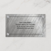 Carte De Visite Métal brossé et vis (Dos)