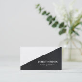Carte De Visite Métal brossé gris foncé simple (Debout devant)