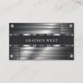 Carte De Visite Métal brossé gris Masculine moderne (Devant)