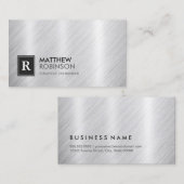 Carte De Visite Métal brossé haut de gamme avec look Monogramme (Devant / Derrière)