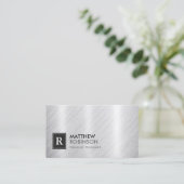 Carte De Visite Métal brossé haut de gamme avec look Monogramme (Debout devant)