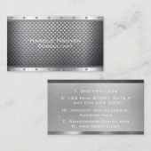 Carte De Visite Métal brossé industriel Acier inoxydable métalliqu (Devant / Derrière)