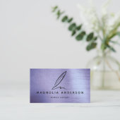 Carte De Visite Métal brossé Lilac de la couche Notaire Mobile (Debout devant)