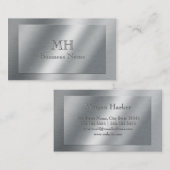 Carte De Visite Métal brossé - Monogramme (Devant / Derrière)
