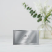 Carte De Visite Métal brossé - Monogramme (Debout devant)