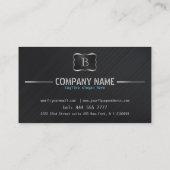 Carte De Visite Métal brossé noir moderne (Dos)