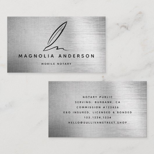 Carte De Visite Métal brossé pour ordinateur portable (Devant / Derrière)