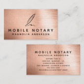 Carte De Visite Métal brossé pour Rose Notaire Mobile (Devant / Derrière)