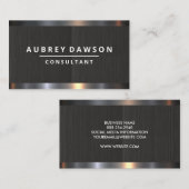 Carte De Visite Métal brossé | Texture noire (Devant / Derrière)