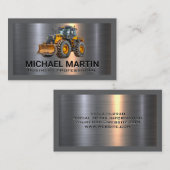 Carte De Visite Métal brossé | Véhicule de construction (Devant / Derrière)
