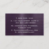 Carte De Visite Métal brossé violet acier inoxydable (Dos)
