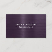 Carte De Visite Métal brossé violet acier inoxydable (Devant)