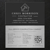 Carte De Visite Metal Building Construction Black Silver QR Code