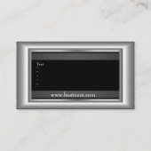 Carte De Visite Metal Chrome élégant style noir et blanc Argent (Dos)