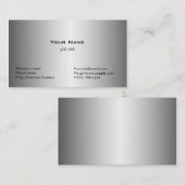Carte De Visite métal clair, simple, brillant (Devant / Derrière)