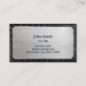 Carte De Visite Métal Cool encadré noir marine Ancre (Dos)