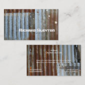 Carte De Visite Métal corrodé ondulé rouillé, texture personnalisé (Devant / Derrière)