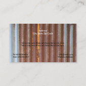 Carte De Visite Métal corrodé ondulé rouillé, texture personnalisé (Dos)