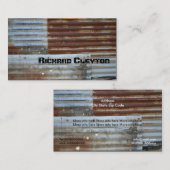 Carte De Visite Métal corrodé ondulé rouillé, texture personnalisé (Devant / Derrière)