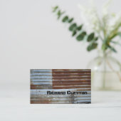 Carte De Visite Métal corrodé ondulé rouillé, texture personnalisé (Debout devant)