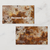 Carte De Visite Métal corrodé rouillé, texture personnalisée (Devant / Derrière)