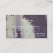 Carte De Visite Métal corrodé rouillé, texture personnalisée (Dos)