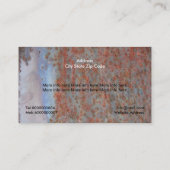 Carte De Visite Métal corrodé rouillé, texture personnalisée (Dos)