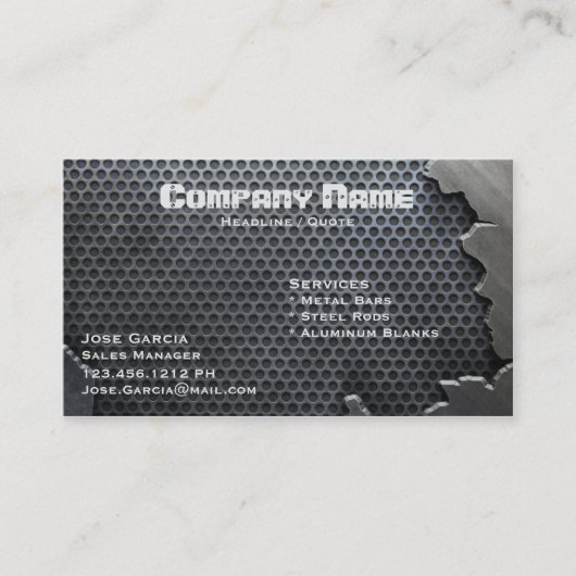 Carte De Visite Métal criqué (Devant)
