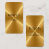 Carte De Visite Métal d'acier d'or (Devant / Derrière)