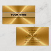 Carte De Visite Métal d'acier inoxydable d'or (Devant / Derrière)