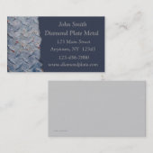 Carte De Visite Métal de plat de diamant (Devant / Derrière)