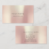 Carte De Visite Métal de soie minimal Abstrait rapide rose Blush1 (Devant / Derrière)