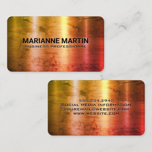 Carte De Visite Métal de texture couleur brossé (Devant / Derrière)