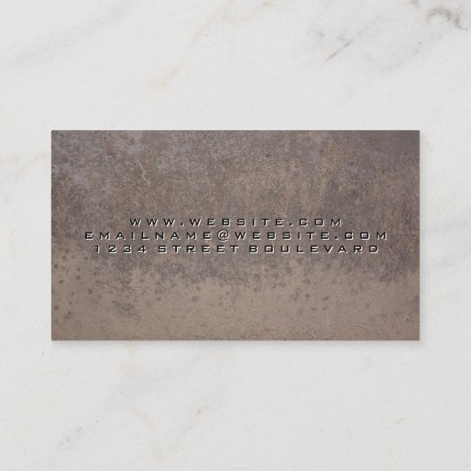 Carte De Visite Métal de texture rouillée | Code QR (Dos)