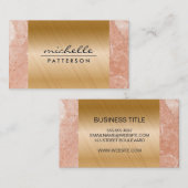 Carte De Visite Métal | Découpe en marbre orange (Devant / Derrière)