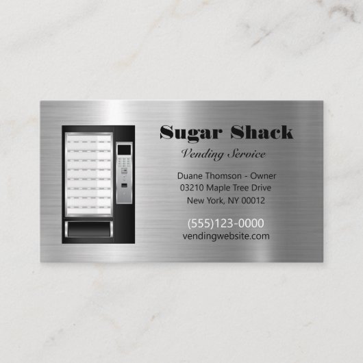 Carte De Visite Metal Design Food Snack Service de vente de vendeu (Devant)