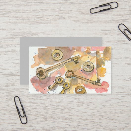 Carte De Visite Métal Détection Relique Treasure Hunter Keys Pièce (Devant/Arrière en situation)