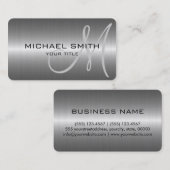 Carte De Visite Métal d'impression en acier inoxydable argenté (Devant / Derrière)