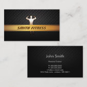 Carte De Visite Métal d'obscurité de rayure d'or d'entraîneur de (Devant / Derrière)