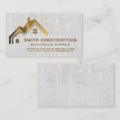 Carte De Visite Métal d'or | Arrière - plan de pierre (Devant / Derrière)