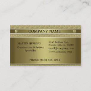 Carte De Visite Métal d'or de construction de relief