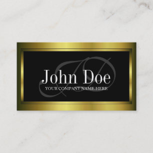 Carte De Visite Métal d'or de YourJobTitle métallique