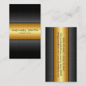Carte De Visite Métal d'or et d'acier inoxydable de noir (Devant / Derrière)
