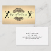 Carte De Visite Métal d'or / Maquillage et cheveux (Devant / Derrière)