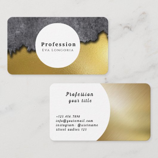 Carte De Visite Métal doré (Devant / Derrière)
