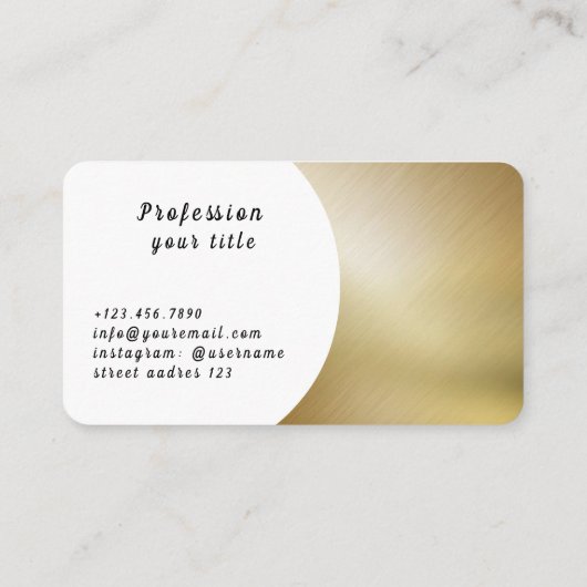 Carte De Visite Métal doré (Dos)